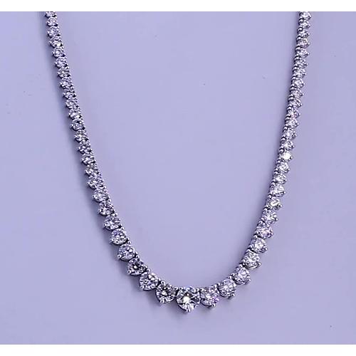 14.65 carats collier femme diamant rond or blanc 14k