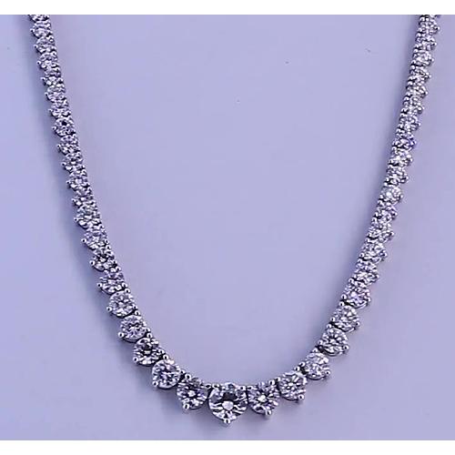 14.65 carats collier femme diamant rond or blanc 14k