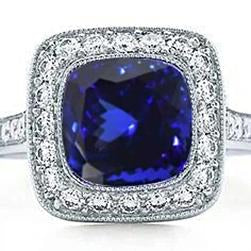 14.75 ct lunette sertie tanzanite avec diamants bague or 14k