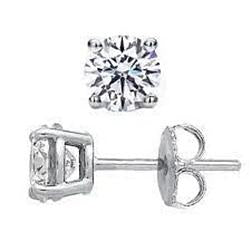 1.5 Carats Solitaire Diamant Rond Boucle D'Oreille En Or Blanc Bijoux - HarryChadEnt.FR