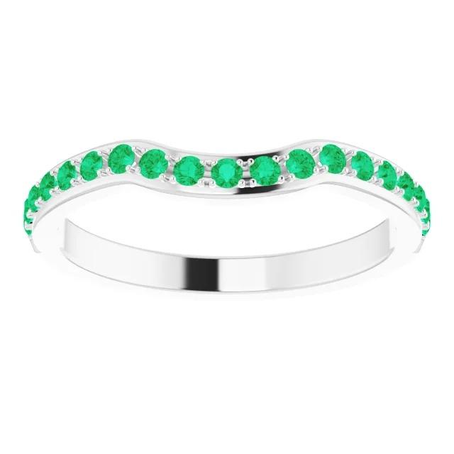 1.90 carats serti de griffes bande d'émeraude verte colombienne femmes bijoux - HarryChadEnt.FR