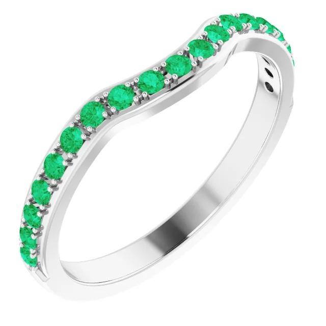 1.90 carats serti de griffes bande d'émeraude verte colombienne femmes bijoux - HarryChadEnt.FR