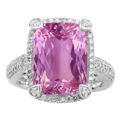 21.70 ct. alliance rose kunzite et diamants or