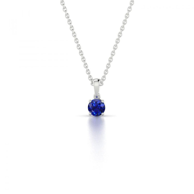 2.00 Carat Ceylan Saphir Pendentif Collier Chaîne Or Blanc 14K - HarryChadEnt.FR
