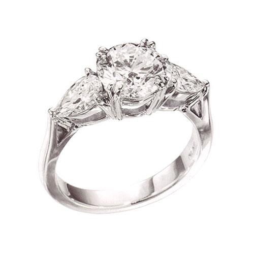 2.21 carats 3 pierres fiançailles diamants étincelants bague bijoux nouveau - HarryChadEnt.FR