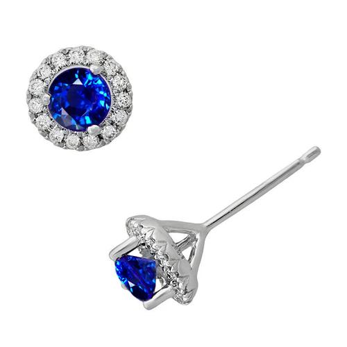 2.30 Ct Ceylan Saphir Femmes Goujons Boucles D'oreilles Bijoux Or Blanc 14K - HarryChadEnt.FR
