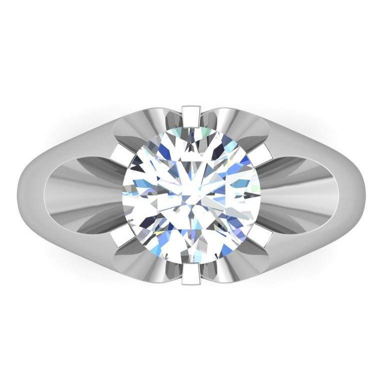 3 carat gros diamant solitaire hommes bague or blanc - HarryChadEnt.FR