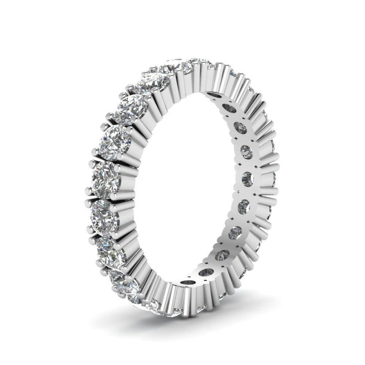 3.15 carats femmes rondes diamant éternité bande bijoux en or blanc massif - HarryChadEnt.FR