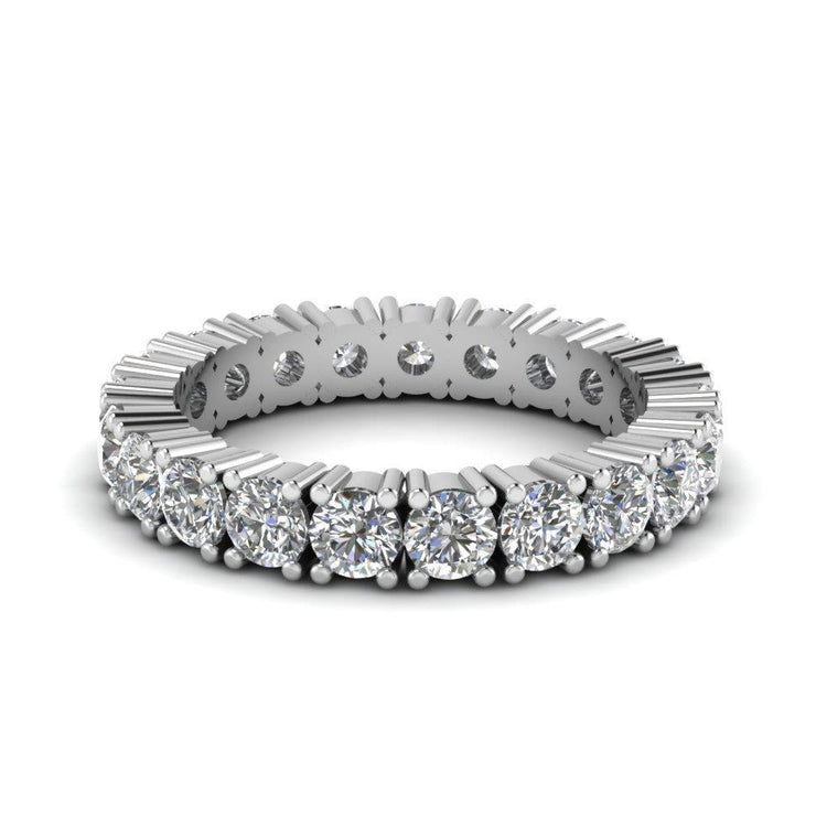 3.15 carats femmes rondes diamant éternité bande bijoux en or blanc massif - HarryChadEnt.FR