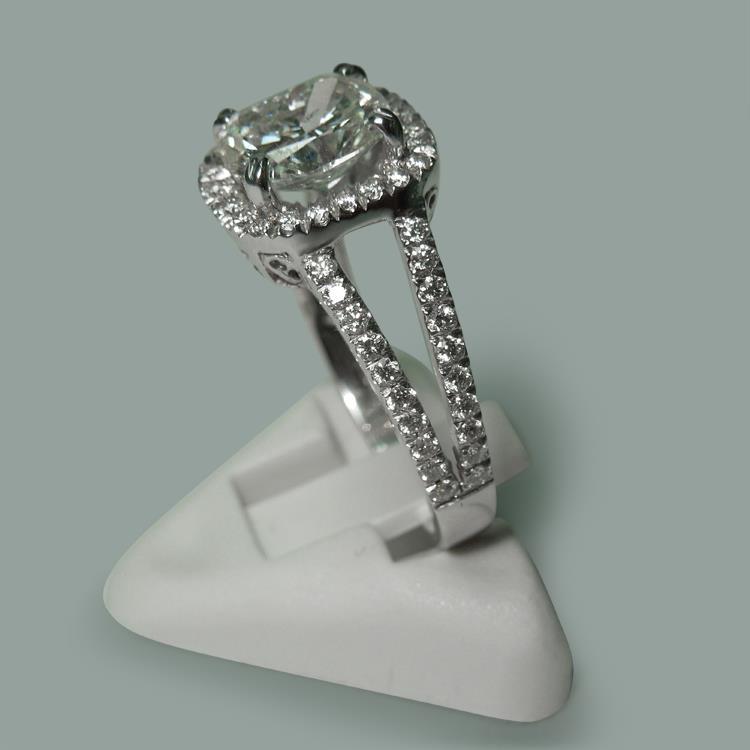 3.50 Carats Coussin Diamant Solitaire Bague Split Tige Bijoux Nouveau - HarryChadEnt.FR