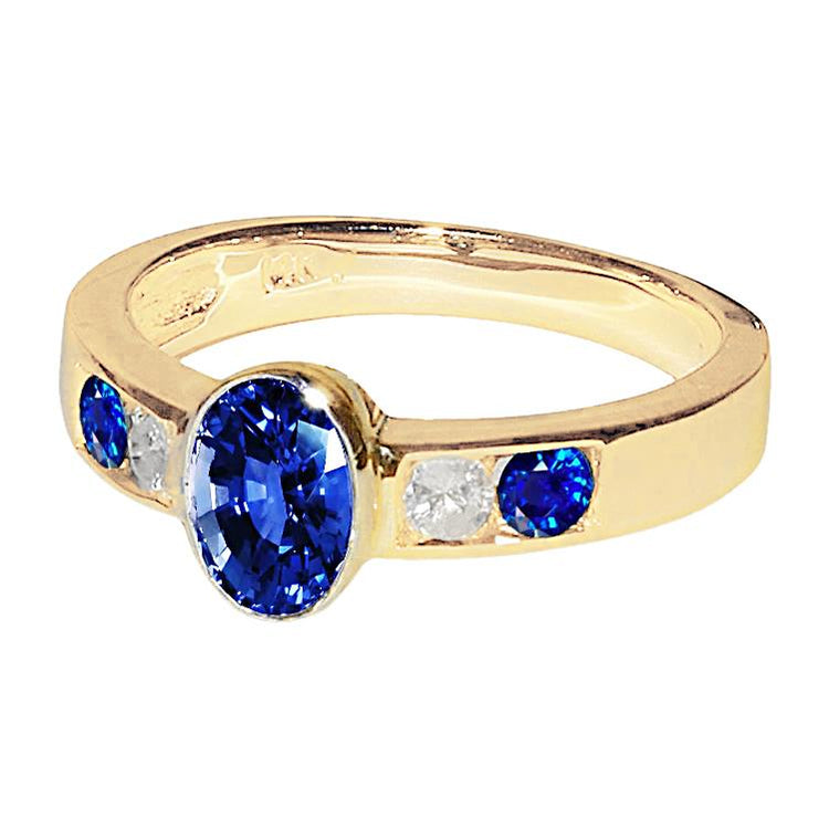 3.61 ct. Bague Or Jaune Grand Ovale Centre Bague Pierres Précieuses - HarryChadEnt.FR