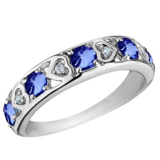 4 Carat Eternity Band Rond Tanzanite Diamants Bijoux - HarryChadEnt.FR