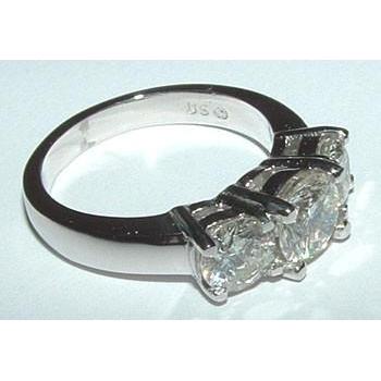 4.01 ct. Bague de fiançailles or blanc diamant trois pierres - HarryChadEnt.FR