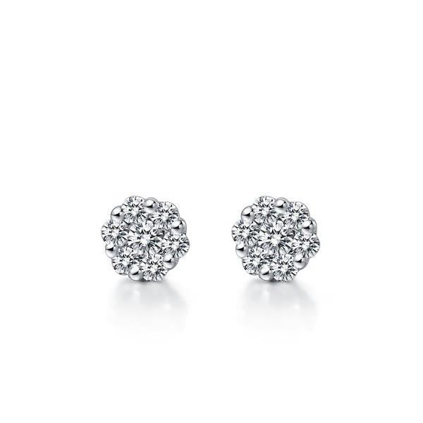4.50 Ct Superbes Boucles d'Oreilles Halo Diamants Taille Brillante Or Blanc - HarryChadEnt.FR