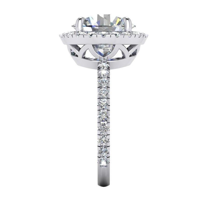 4.50 carats bague anniversaire diamant rond serti halo