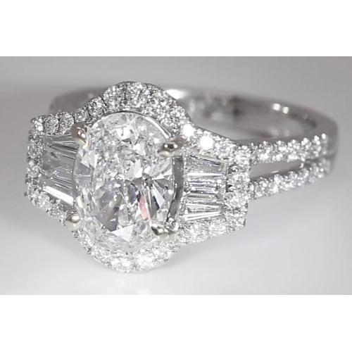 4.50 carats bague anniversaire diamant taille ovale tige fendue