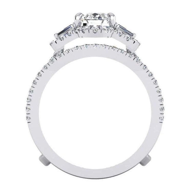 4.50 carats bague anniversaire diamant taille ovale tige fendue