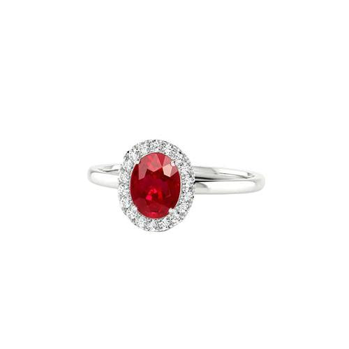 4.55 carats rubis avec diamants bague sertie or blanc 14 carats - HarryChadEnt.FR