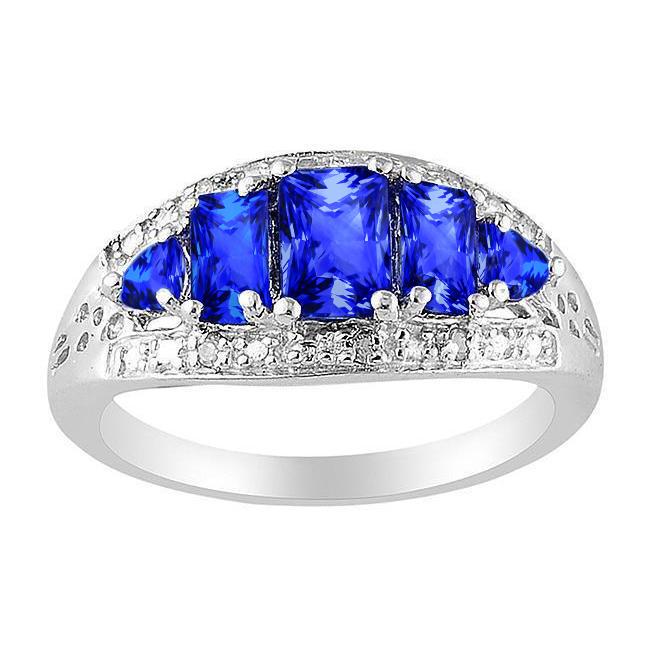 5.51 carats saphir sri lankais diamants belle bague or blanc 14K - HarryChadEnt.FR