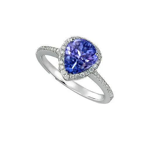 5.75 Ct Solitaire Avec Accent Tanzanite Avec Diamants Bague Or - HarryChadEnt.FR