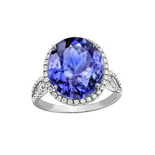 8.65 carats. Alliance AAA Ovale Tanzanite Et Diamants Ronds - HarryChadEnt.FR