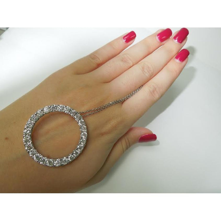 8.75 carats dames cercle de vie pendentif diamant bijoux en or blanc - HarryChadEnt.FR