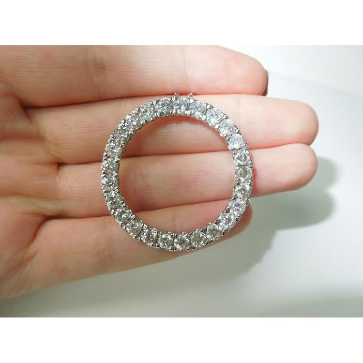 8.75 carats dames cercle de vie pendentif diamant bijoux en or blanc - HarryChadEnt.FR
