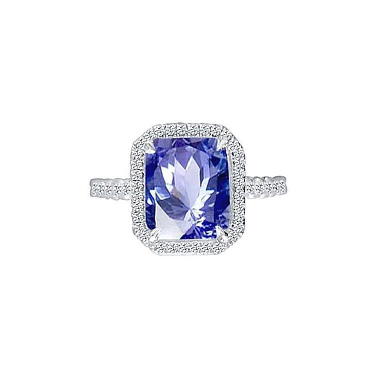 8.81 carats. Bague de Fiançailles Radiant Ceylan Saphir Et Diamants - HarryChadEnt.FR