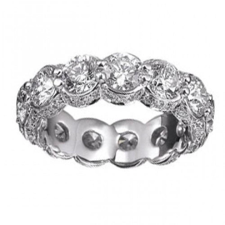 9.50 carats alliance éternité diamant rond or blanc 14 carats - HarryChadEnt.FR