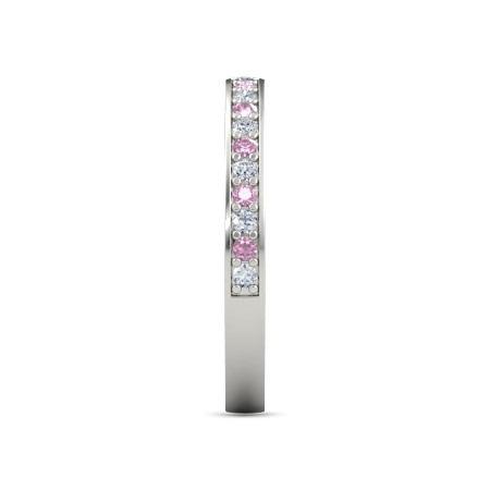 Alliance 0.60 Carats Diamant Rond & Saphir Rose Femme Bijoux - HarryChadEnt.FR