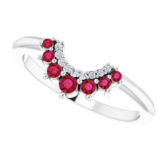 Alliance 1 Carat Diamant & Rubis Femme Bijoux - HarryChadEnt.FR