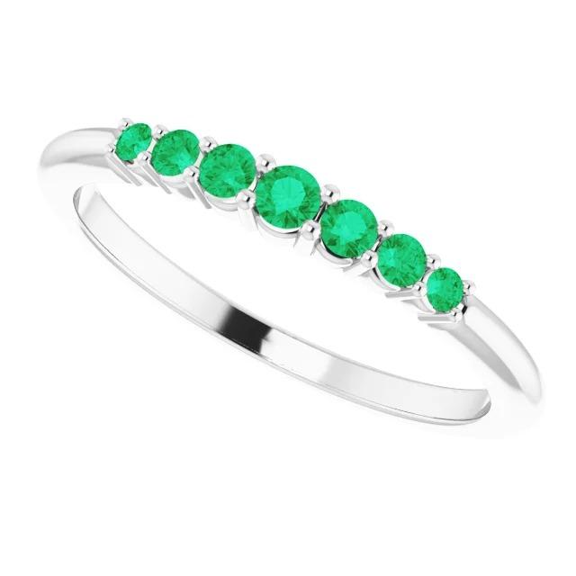 Alliance 1 Carat Ronde Émeraudes Vertes De Colombie Femme Bijoux - HarryChadEnt.FR