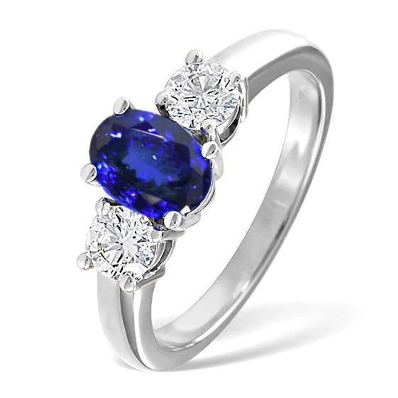 alliance 3 pierres tanzanite et diamants 5.50 carats or 14k
