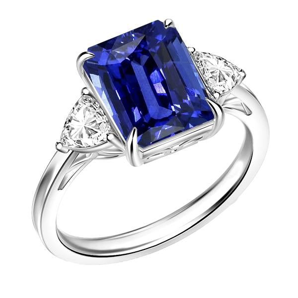 alliance 3 pierres saphir radieux et mille milliards de diamants 3.50 carats