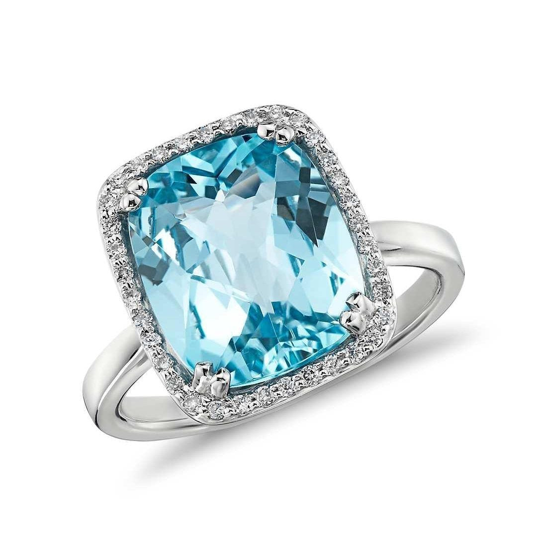 alliance aigue-marine et diamant 9.50 ct or 14k