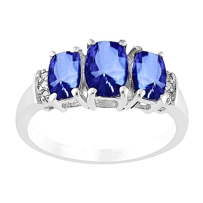 alliance diamants ceylan saphir 5.26 carats or blanc 14k