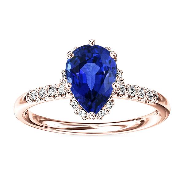 alliance double halo saphir bleu radiant & diamants 4 carats