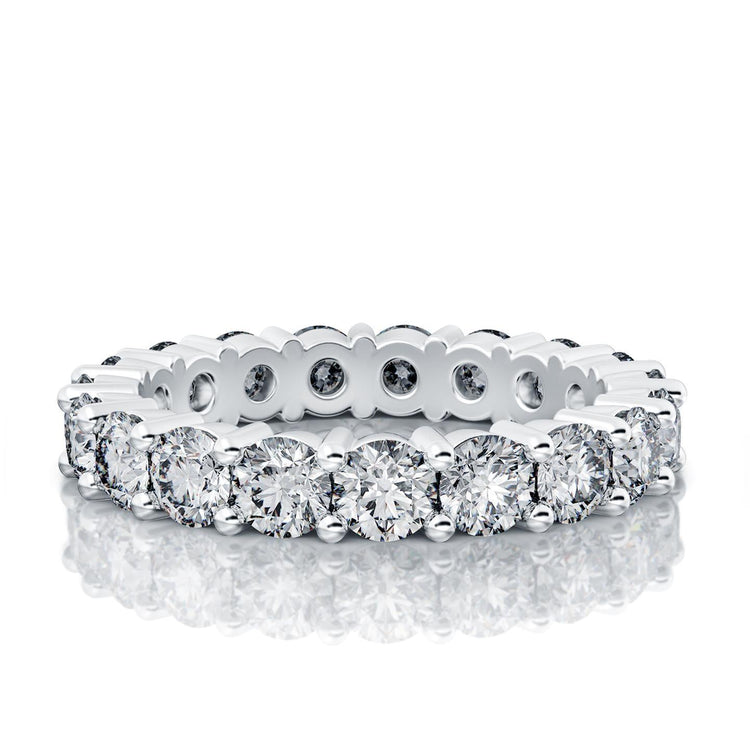 Alliance éternité diamant rond 3.80 carats or blanc 14K - HarryChadEnt.FR