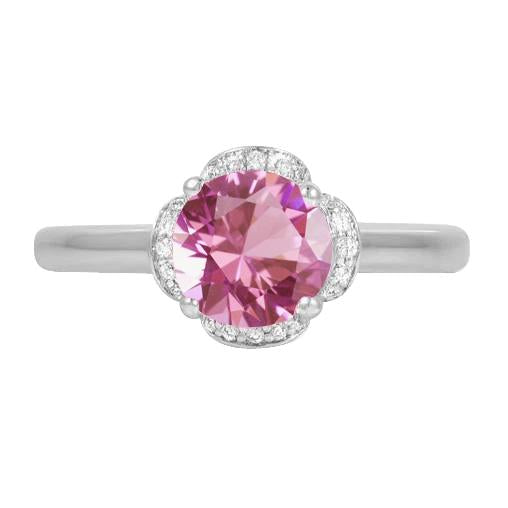 alliance kunzite rose or blanc 14k avec diamants 16.50 ct