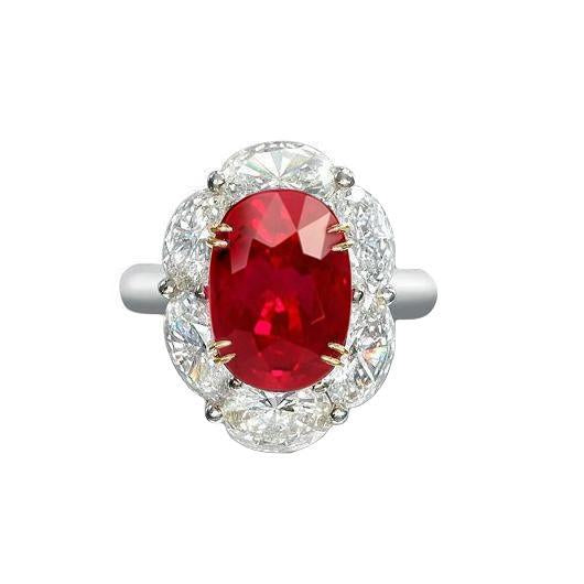 alliance rubis naturels et diamants or 5 carats 14k