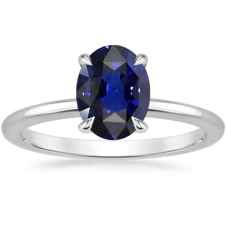 alliance solitaire or blanc saphir bleu 3 carats