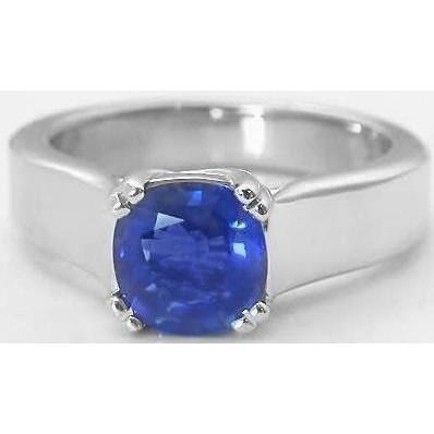 alliance solitaire saphir ceylan 1.80 ct or blanc