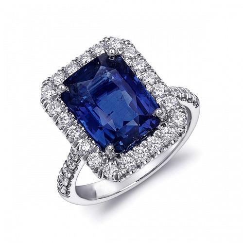 alliance sri lanka saphir diamants 4.30 carats or 14k blanc