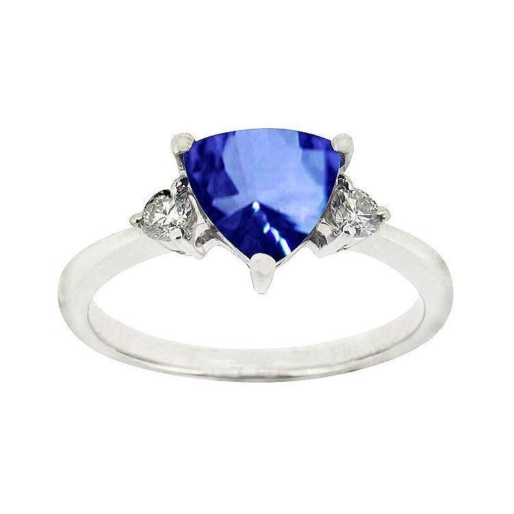 alliance sri lanka saphir trillion et diamants ronds 5.01 ct