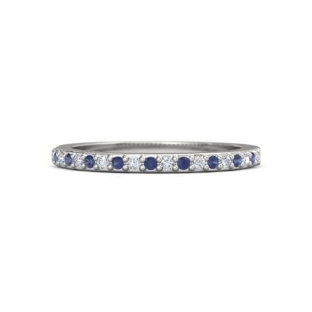 Alliance diamant 0.60 carats serti griffes saphirs bleus - HarryChadEnt.FR