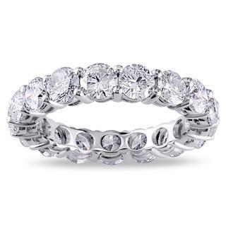 Alliance éternité diamants étincelants de 4.25 carats en or blanc 14 carats - HarryChadEnt.FR