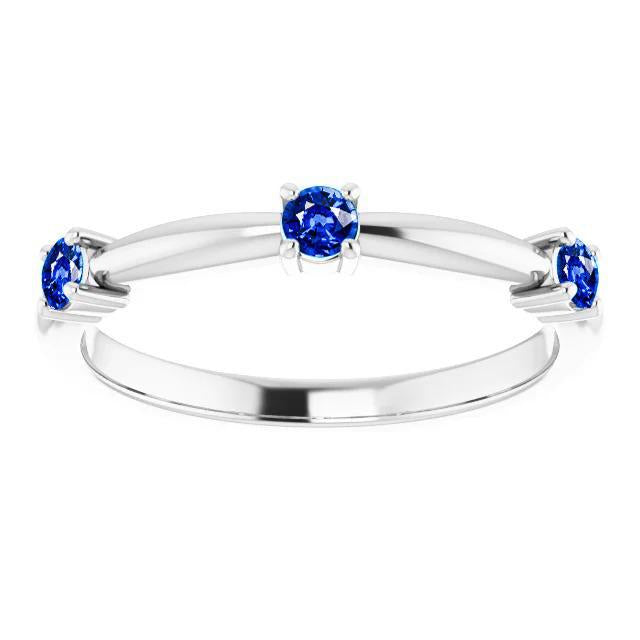 Bague 3 Pierres Anniversaire 0.90 Carats Ceylan Saphir Bijoux Nouveau - HarryChadEnt.FR
