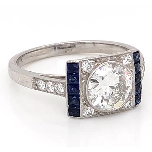 Bague Accent Diamant Ceylan Saphir 2.10 Carats Bijoux Neuf - HarryChadEnt.FR