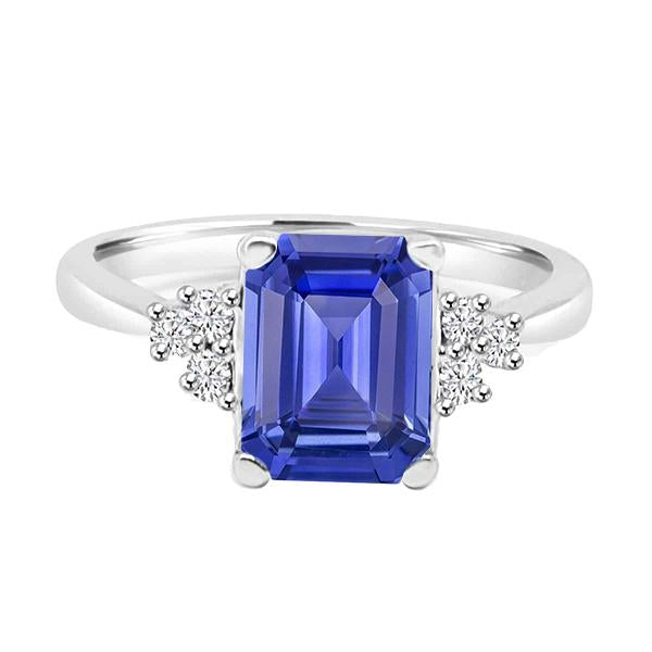 bague anniversaire diamant emeraude ceylan saphir 3.50 carats