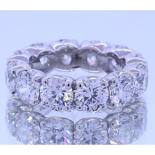 Bague Anniversaire Éternité Diamant Rond 6 Carats Or Blanc - HarryChadEnt.FR